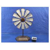 Rustic Galvanized Metal Windmill Table Decor
