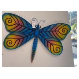 Large Vibrant Metal Dragonfly Wall Decor