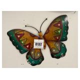 16-Inch Geometric Metal Butterfly Wall Art