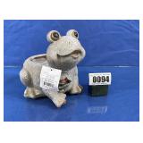 Stone-Textured Ceramic Frog Planter