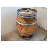Large Rustic Oak Wood Barrel