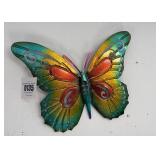 14-Inch Rainbow Metal Butterfly Wall Art