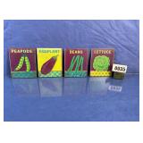 Set of 4 Vintage-Style Vegetable Wall Art Plagues