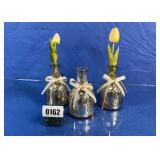 Set of 3 Mercury Glass Decorative Bottles