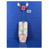 Metal Bee and Flower Garden Plant Pick
