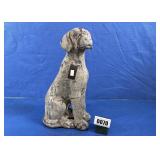 Vintage Style Stone Sitting Dog Garden Statue