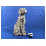 Vintage Style Stone Sitting Dog Garden Statue
