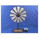 Rustic Galvanized Metal Windmill Table Decor