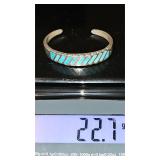 Sterling inlaid cuff bracelet