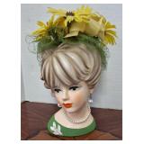Napco Green w/Flower Head Vase
