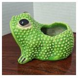 Jean Rogers signed Hobnail Cachepot Frog