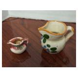 2 Miniature Pottery Pitchers