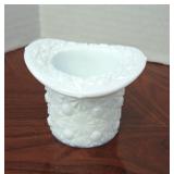 Milk Glass Daisy & Button Top Hat