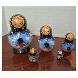 Blue and Black Russian Nesting Dolls