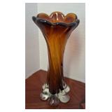 Twisted Amber Vase
