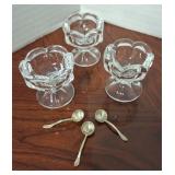 Salt Cellars w/Spoons, Set of 3