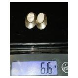 Pair of sterling silver MOP earrings