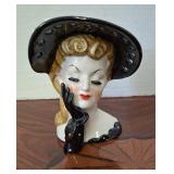 Glamours Napco Black Polka-Dot Head Vase