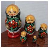 Red and Black Russian Nesting Dolls #2