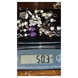 Sterling silver and pearl earring lot