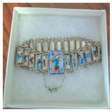 Chinese Sterling Cloisonne Link Bracelet