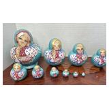 Turquoise Russian Nesting Dolls