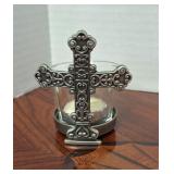Metal Cross Candle Holder