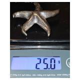 Sterling electroformed starfish pendant