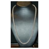 Heavy mens stainless steel chain 14k gp
