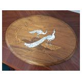 Wood Peacock Inlay Wall Plaque