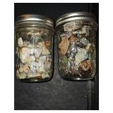 2 jars of natural opal with color
