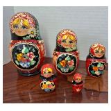 Red and Black Russan Nesting Dolls #1