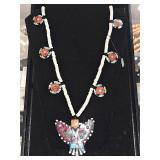 Inlaid eagle handmade beads santo domingo