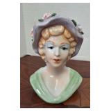 Green Lady Head Vase