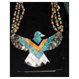 Inlaid eagle necklace