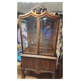 Tiger Wood Curio Cabinet Antique