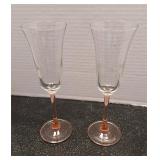 Pink Champagne Flutes Set 2
