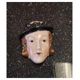 Miniature Ladies Head Vase Wall Pocket