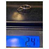 2 petite sterling silver rings