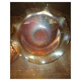 3 pieces of carnival glass