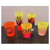 Neon Shot Glasses, Set of 5. Glow.