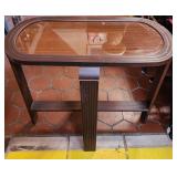 Oval Wooden Table w/Glass Top