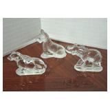 Clear Glass Animals, Set of 3