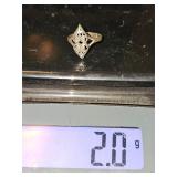 Sterling silver double heart ring