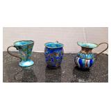 Repousse Miniature Pitchers Set of 3