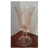 Tiara Peach Glass Chalice Goblet