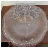 Glass Christmas Bell Platter