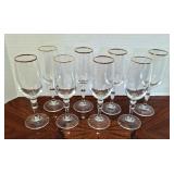 Gold Rim Bohemian Wine Glasses, Set of 8