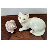 Lenox Ivory Cat & Ice Cream Cone Figurines