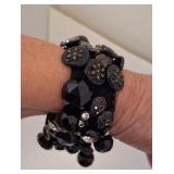 Antique Victorian Glass Beads & Buttons Bracelet